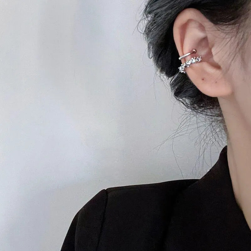 Geometric irregular shaped ear clip earrings with a frosty B4710# finish.