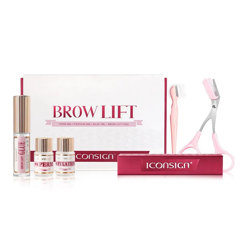 Pink Eyebrow Quick Ironing suit kit for eyebrow perming treatments.