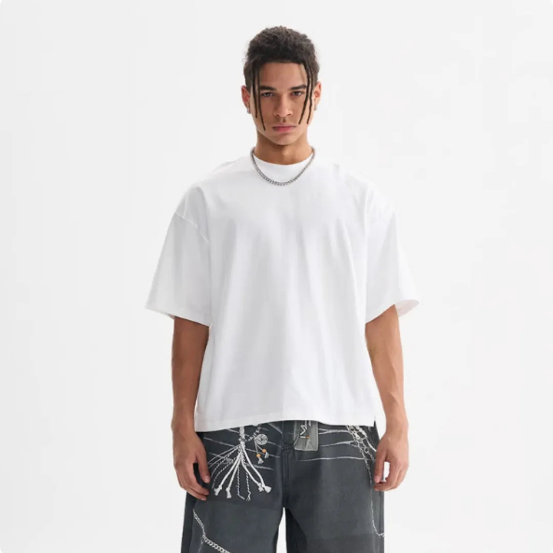 Men's pure cotton American style loose fit t-shirt in multiple colours