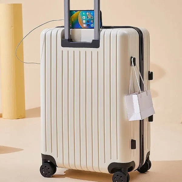 PC travel universal wheel suitcase in solid colour with dry wet separation, 20 inch size