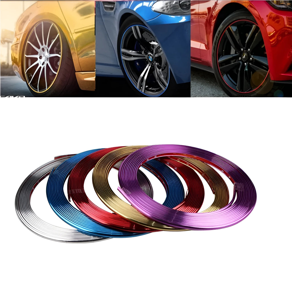 Electroplated purple PVC wheel hub trim roll for car wheel decoration and protection