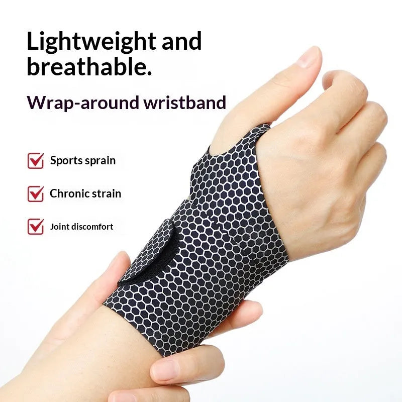 Lycra elastic wristband seamless adjustable sports strap in black with honeycomb texture