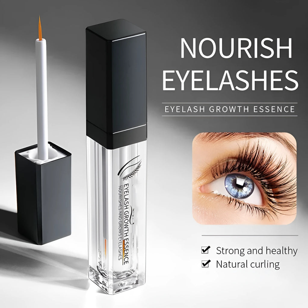 Black eyelash nourishing liquid mascara tube with golden cap, 7ml