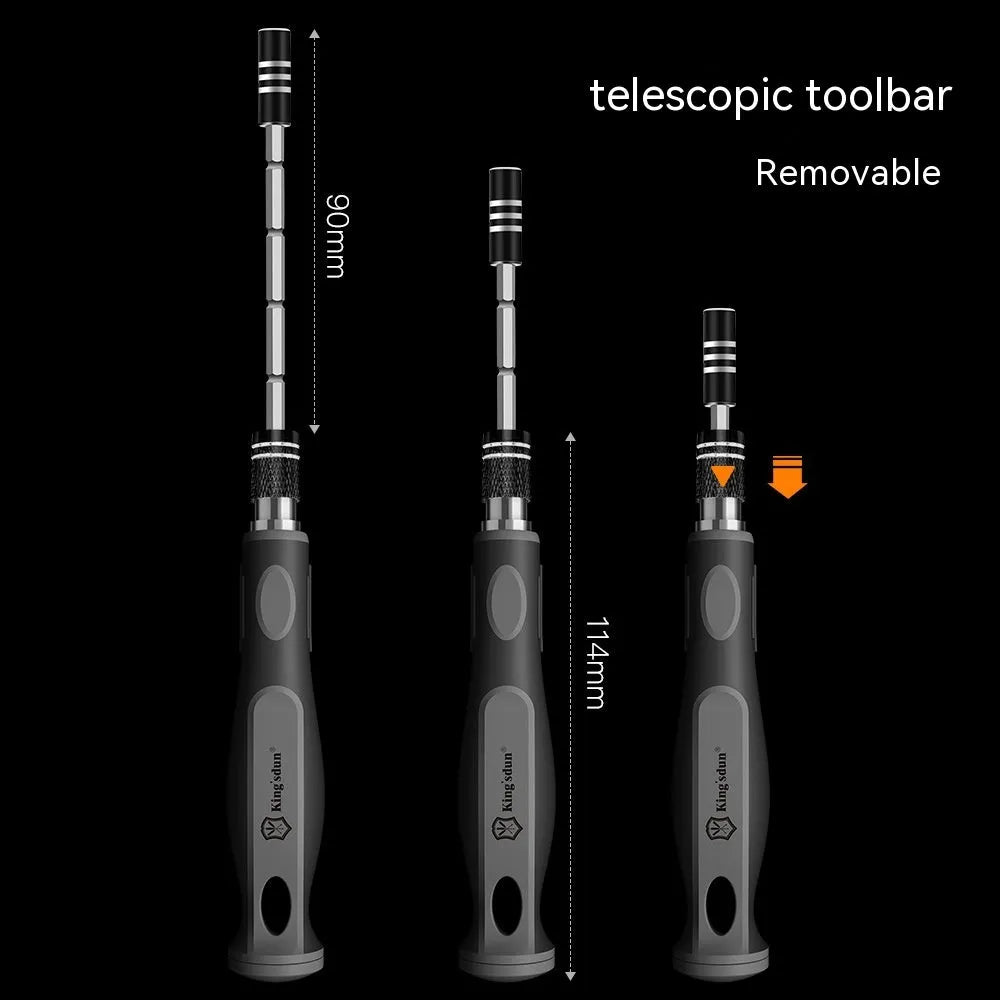 Neutral coloured 32-in-1 screwdriver set with plastic storage case showing various bits and PH1 cutter head