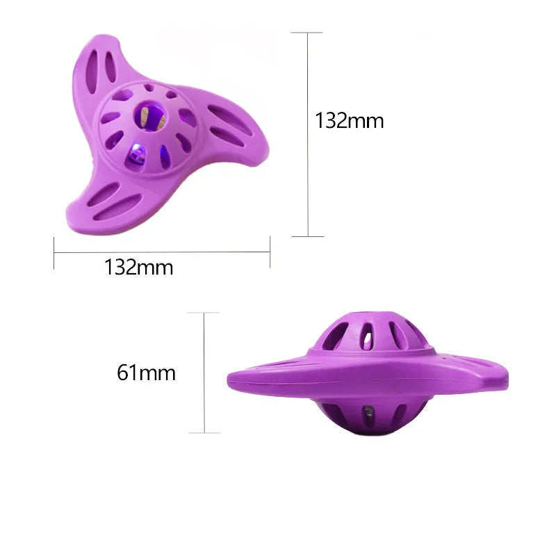 Blue and purple boomerang molar-shaped dog chew toy for medium and large breeds