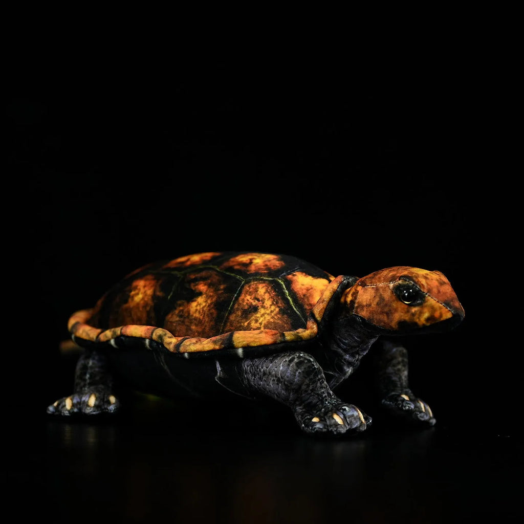 Japanese stone turtle plush toy in coffee colour, 32cm, realistic design, soft plush and PP cotton filled