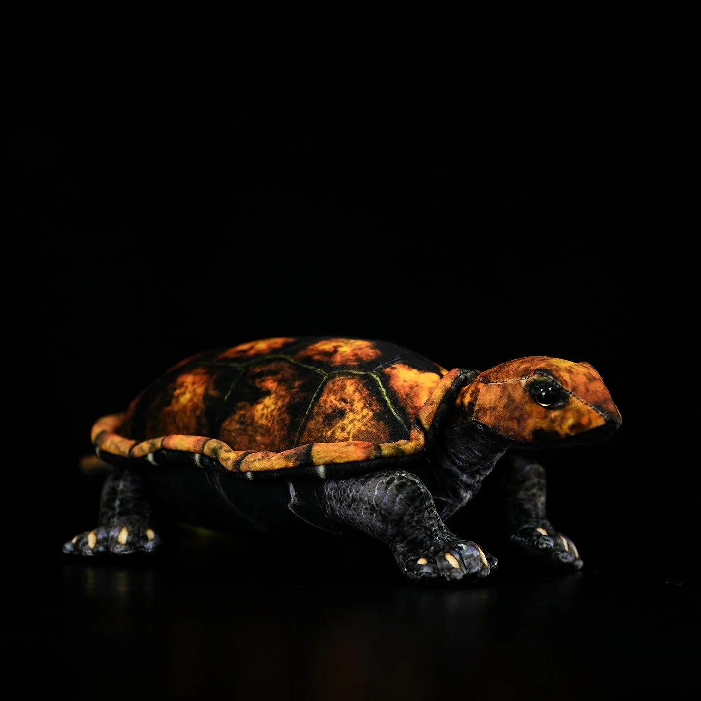 Japanese stone turtle plush toy in coffee colour, 32cm, realistic design, soft plush and PP cotton filled