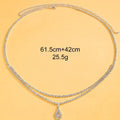 Gold rhinestone water drop pendant waist chain with lobster clasp, 115cm length