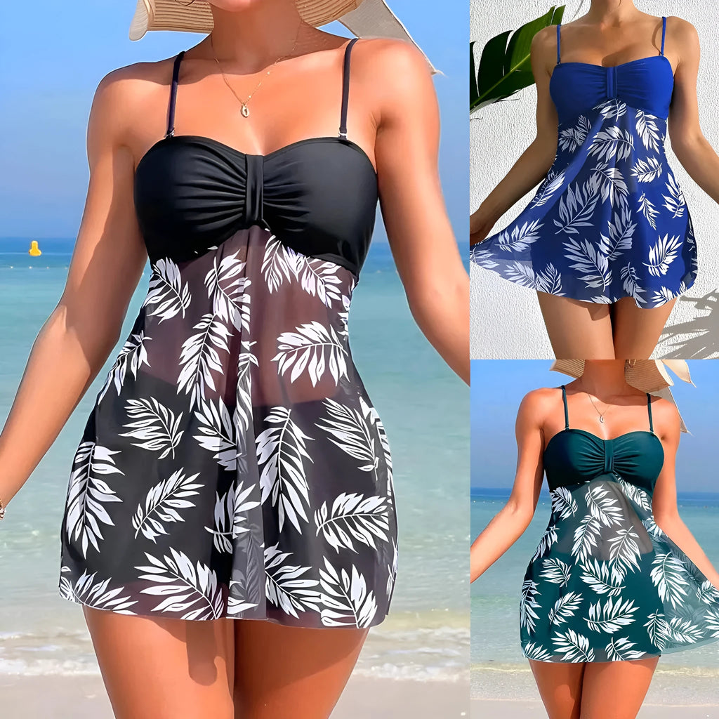 Women's high-waist mesh swimsuit briefs in black, blue and peacock green colours.