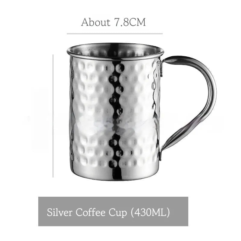 Stainless steel Moscow Mule cup with copper interior in silver, gold, rose gold or black colours