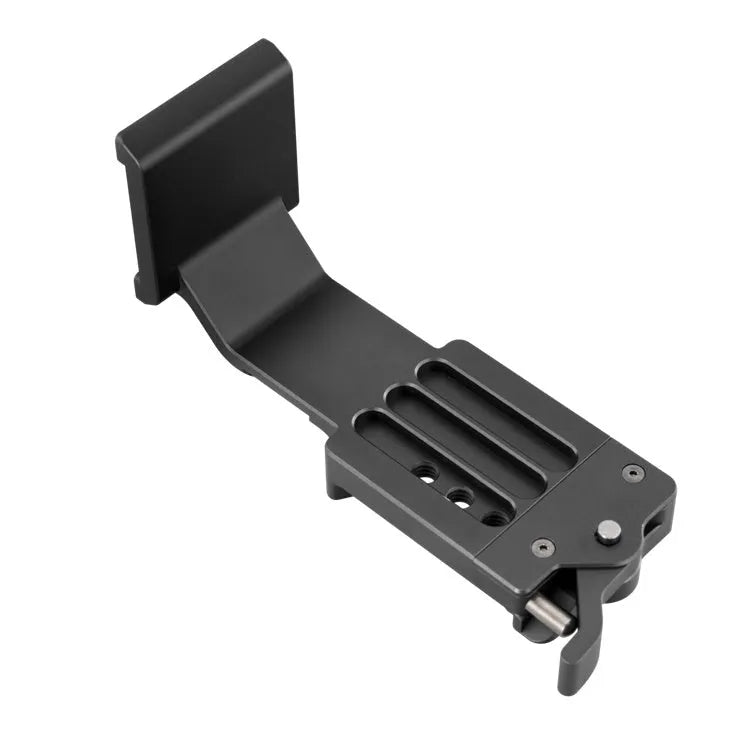 Dual position extension handle for camera gimbals with stabiliser accessory