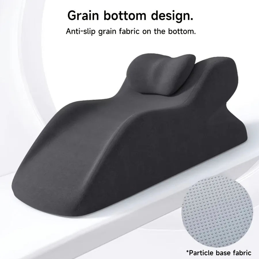 Stomach sleeper pillow for prone position support in blue, dark grey, green, and light grey colour options