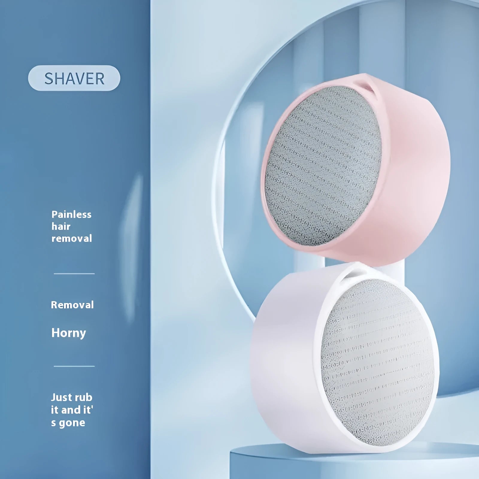 A 2-in-1 style nano glass epilator and dead skin remover foot grinder with a plastic body.