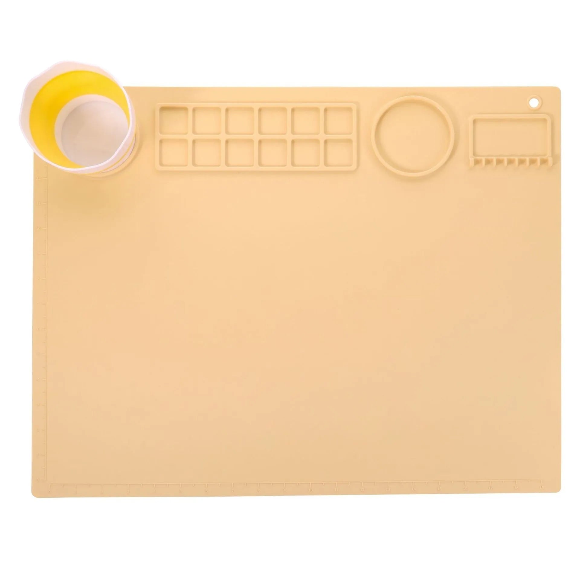 Silicone double bowl painting mat for watercolour and oil painting projects