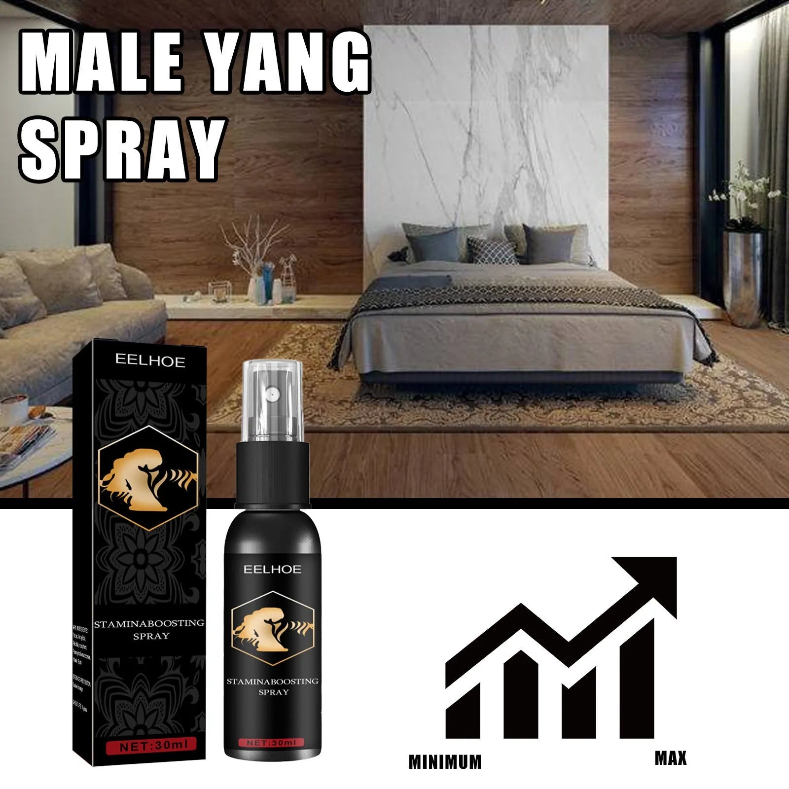 Men's 30ml treatment oil spray bottle for body moisturising and hip massage