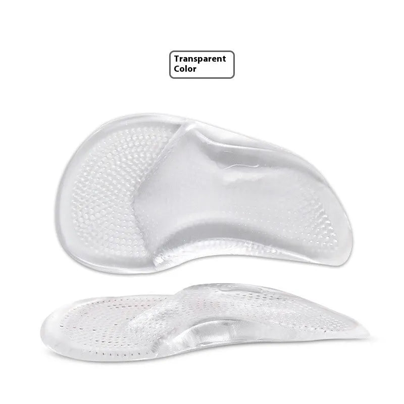 Transparent gel orthopedic insole with arch support for flat foot and pes cavus correction, adult size S or L
