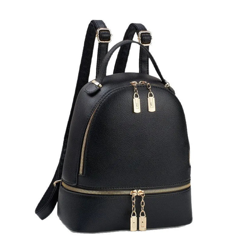 Soft leather large capacity PU travel bag 24x12x29cm in beige with sewing thread detail