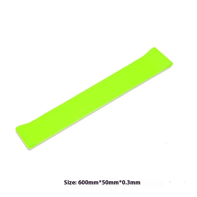 Silicone yoga tension strap in multiple colours with 600mm length and 50mm width on white background