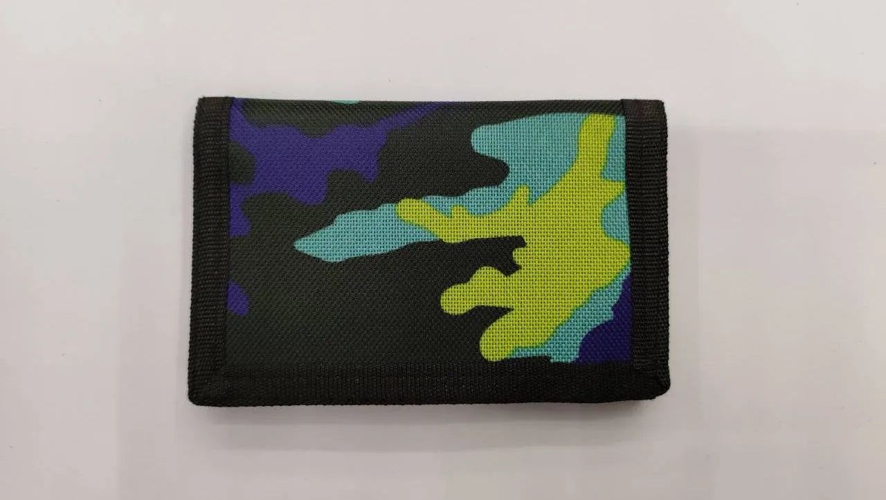 Short style camouflage cloth bank card purse with polyester lining and USB interface