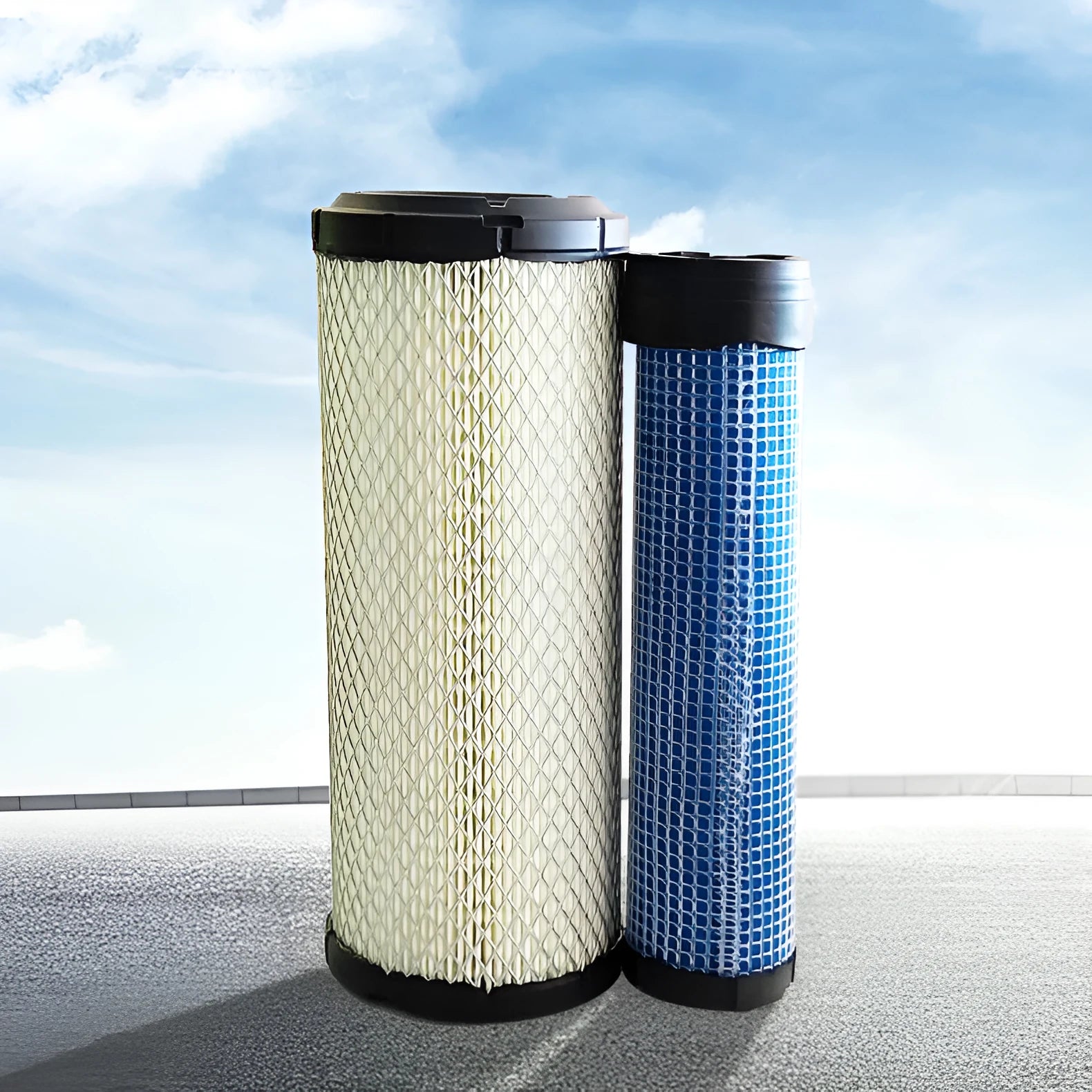 Donaldson industrial air filter model 1027 with large cylindrical design and folding filter element.
