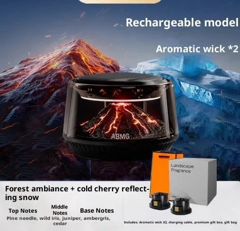 Volcano Iceberg View rechargeable car perfume ornament with Forest and Cold Cherry scent for odour removal