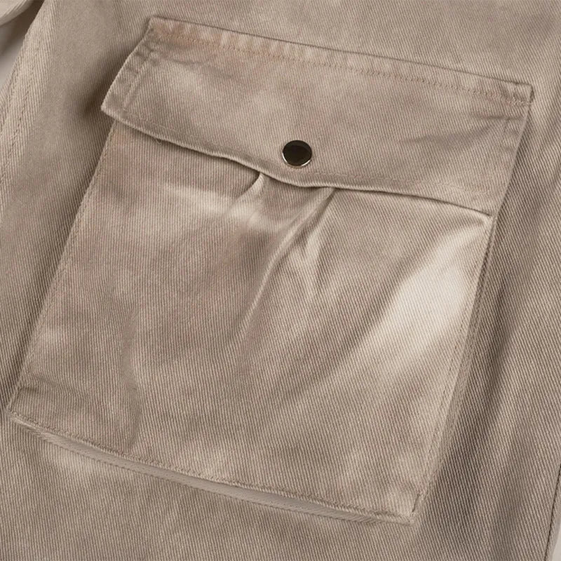 Marble dark straight loose A-line casual pants in pure cotton denim for teenagers mid waist zip fly