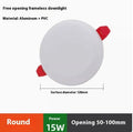 Adjustable hole ultra-thin aluminium LED panel light in circle and square shapes