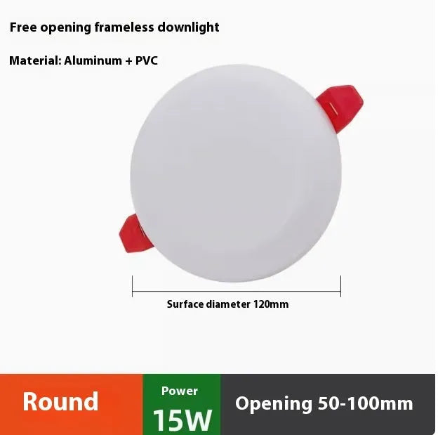 Adjustable hole ultra-thin aluminium LED panel light in circle and square shapes
