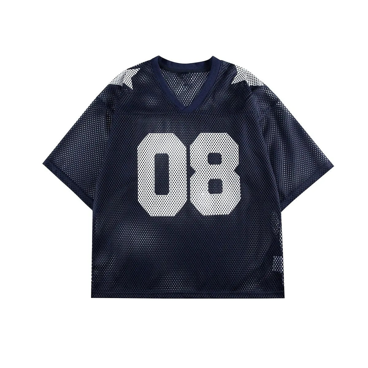 Black half sleeve pullover shirt with white letter pattern design, loose fit casual top