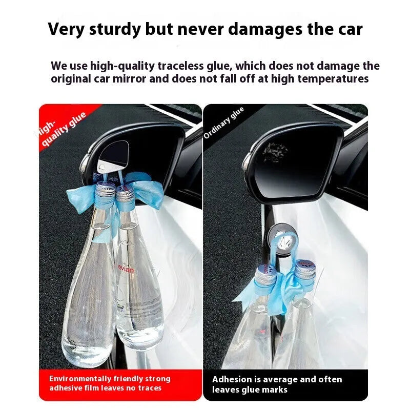 Small round frameless glass rearview mirror for general vehicle fit, one pair pack