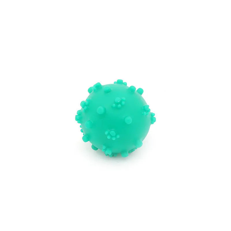 Bright coloured spiky dog toy balls measuring 2 inches in diameter for small dogs