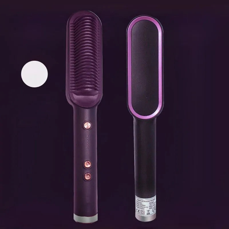 Dual-purpose hair straightener curler with ABS heater band in black colour option