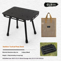 CLS Outdoor aluminium folding camping stool converted into a small table, with Army Green PU cushion and storage bag.