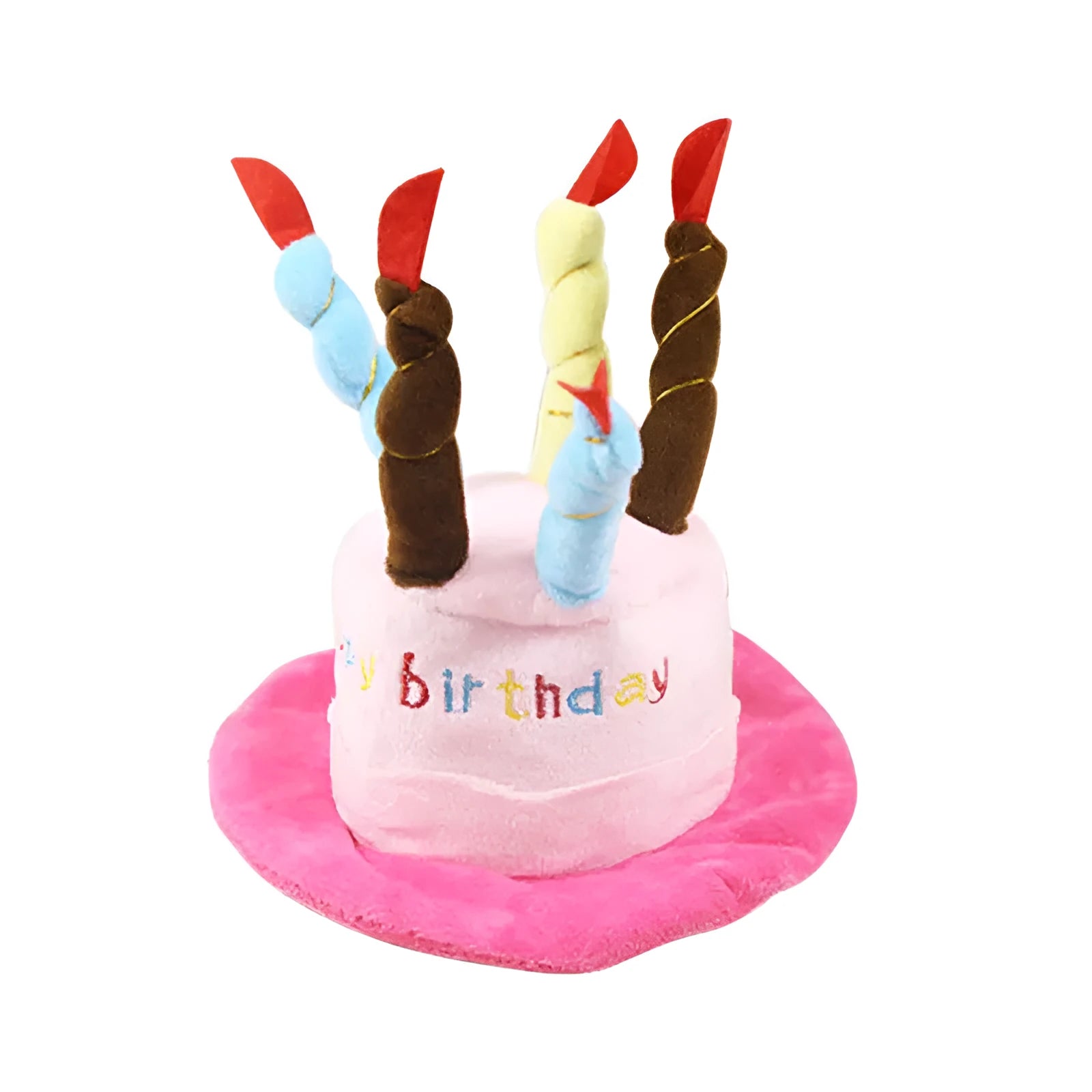 Blue or pink dog birthday hat measuring 21cm for pet celebrations