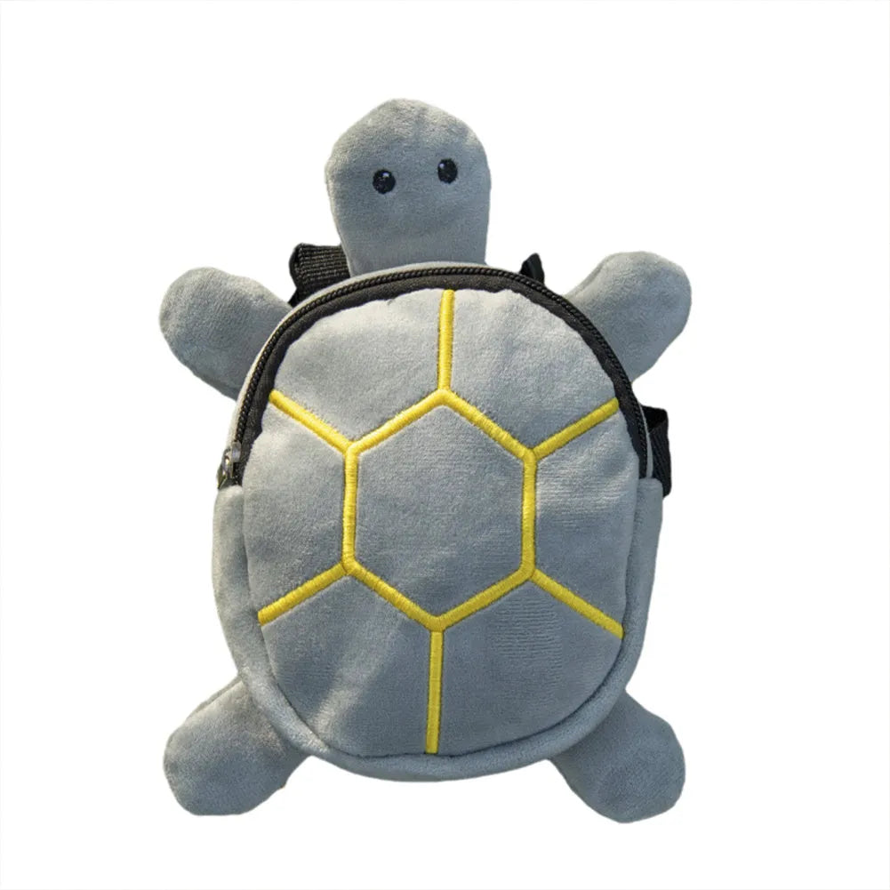 Brown turtle-shaped dog backpack harness with metal zipper and no-pull vest design