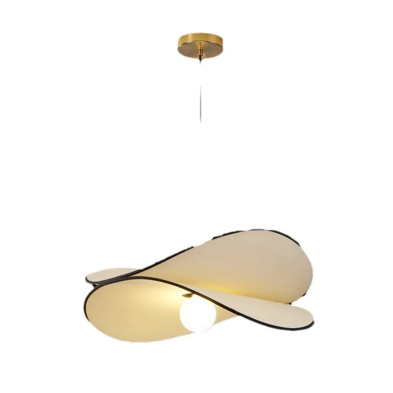 French style artistic chandelier pendant light with fabric potato chip shades in white
