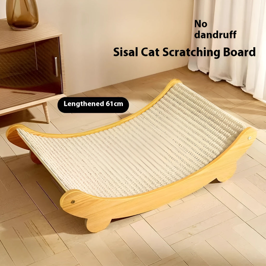 Sisal cat scratch board with replaceable blanket cover in pastoral style