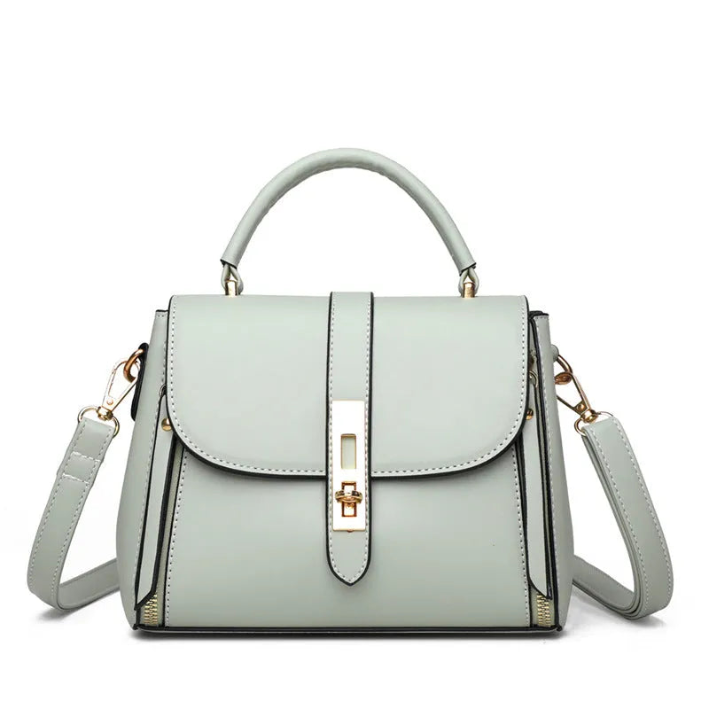 Soft PU leather women's shoulder messenger bag in square vertical shape with adjustable strap
