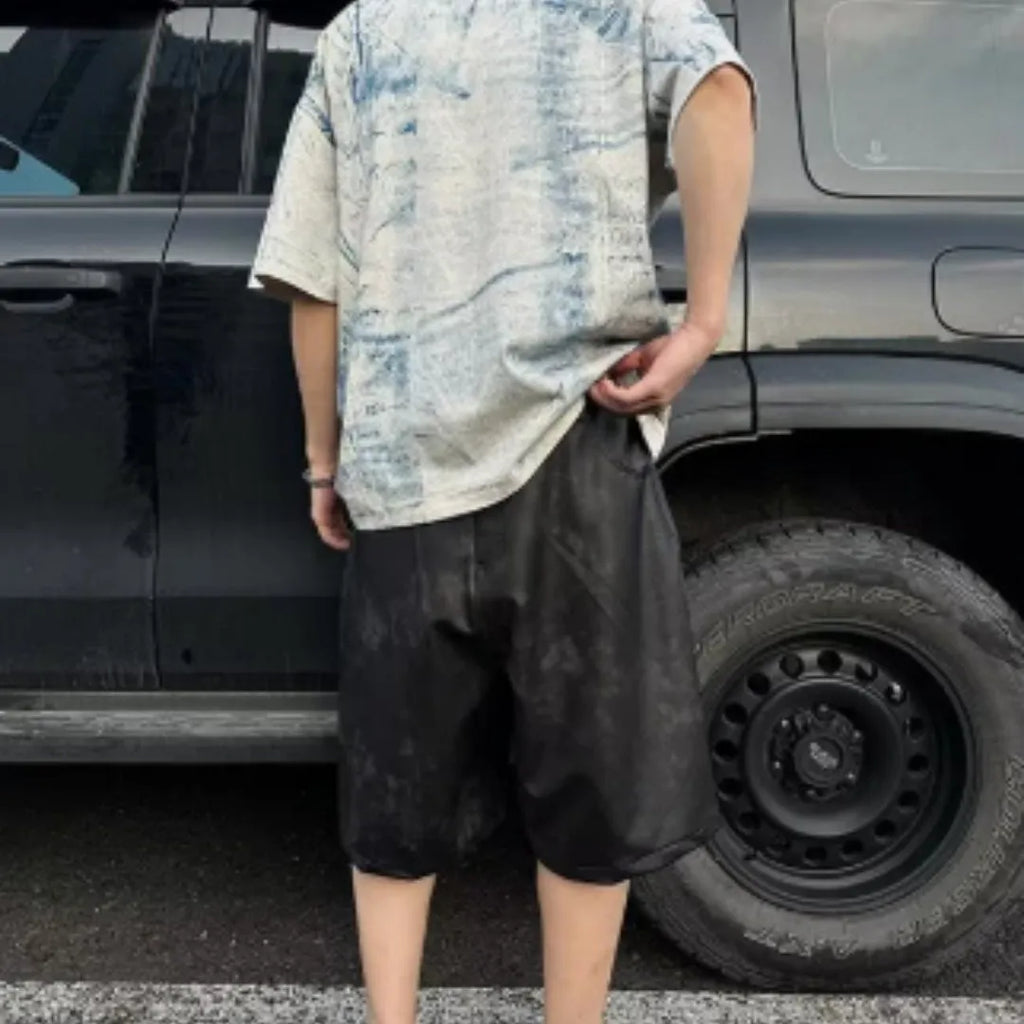 Korean version loose fit T-shirt with choice of printing, tie dye, painting or dirty wash effect