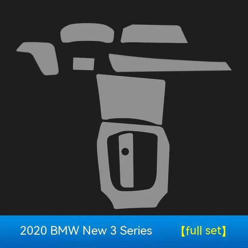 Transparent TPU protective film for BMW 3 Series dashboard and interior surfaces