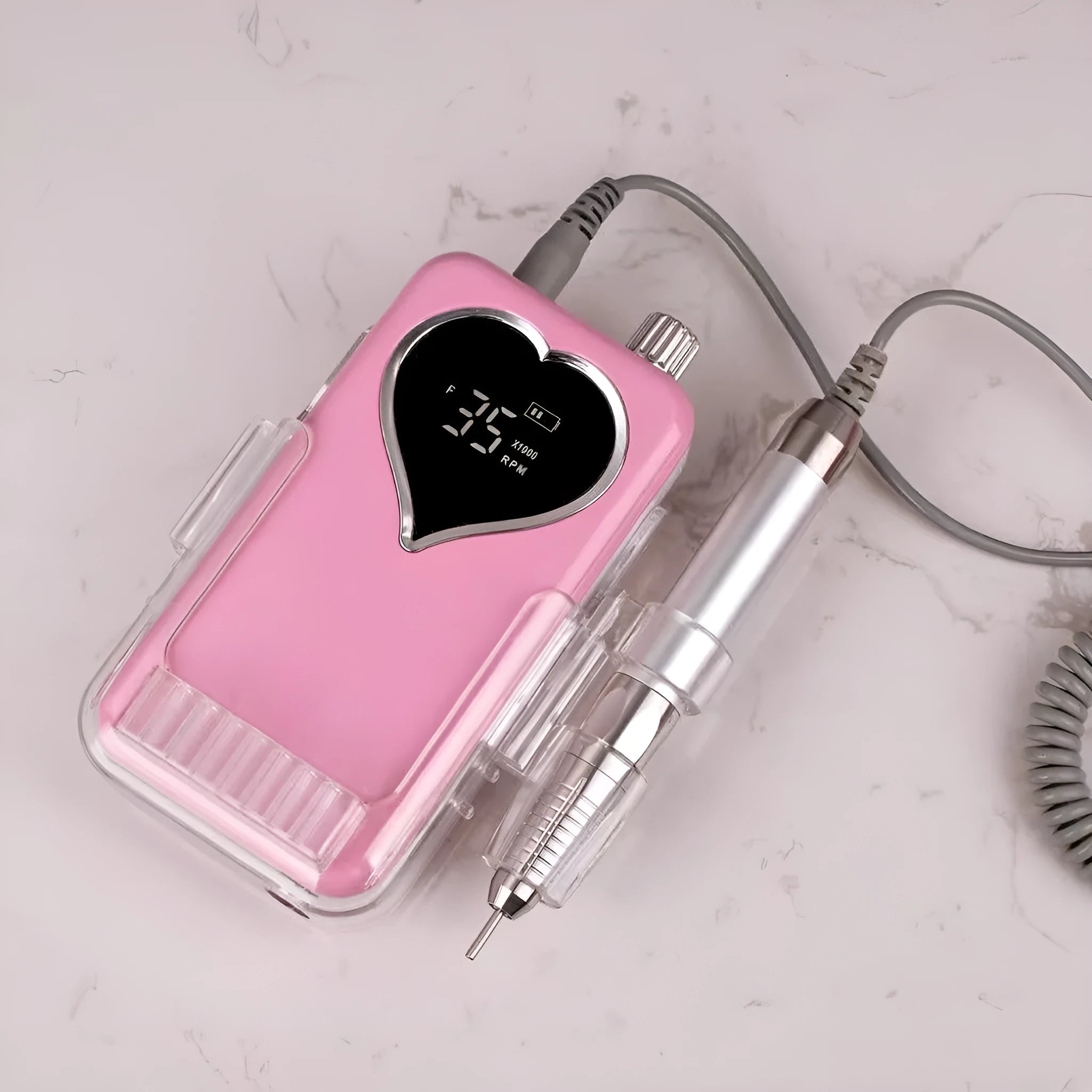 Brushless nail polishing machine with six-piece grinding head set and charger