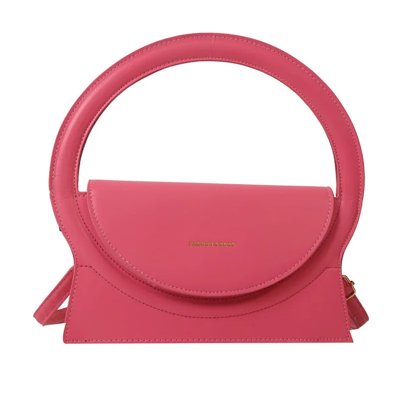 PU leather shoulder messenger bag with sandwich pockets and decorative stitching in five colour options