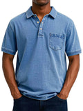 Plus size man wearing a printed short sleeve shirt in Korean style, showing slim fit.