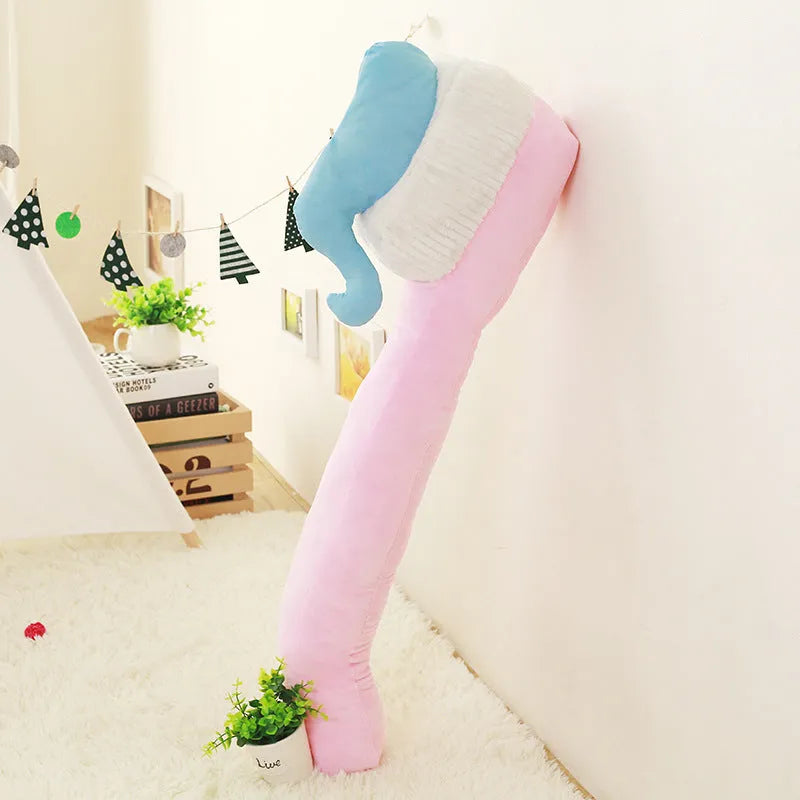 90cm cartoon toothbrush plush pillow toy in four colours for photo props and youth decor
