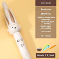 Beige anion automatic hair curler with wired power cord and included hair stick on a white background.