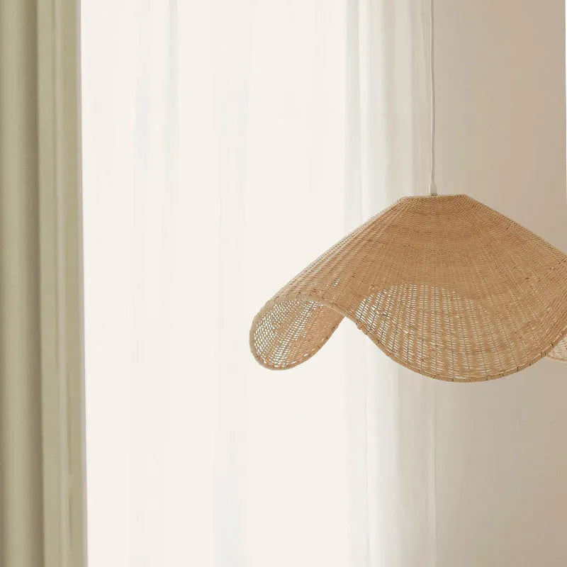 Handmade rattan and willow pastoral chandelier with LED light in 60cm, 80cm, or 100cm diameter