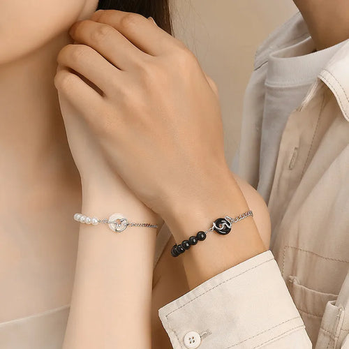 925 Sterling Silver New Chinese style couple bracelet with snake design and safe buckle.