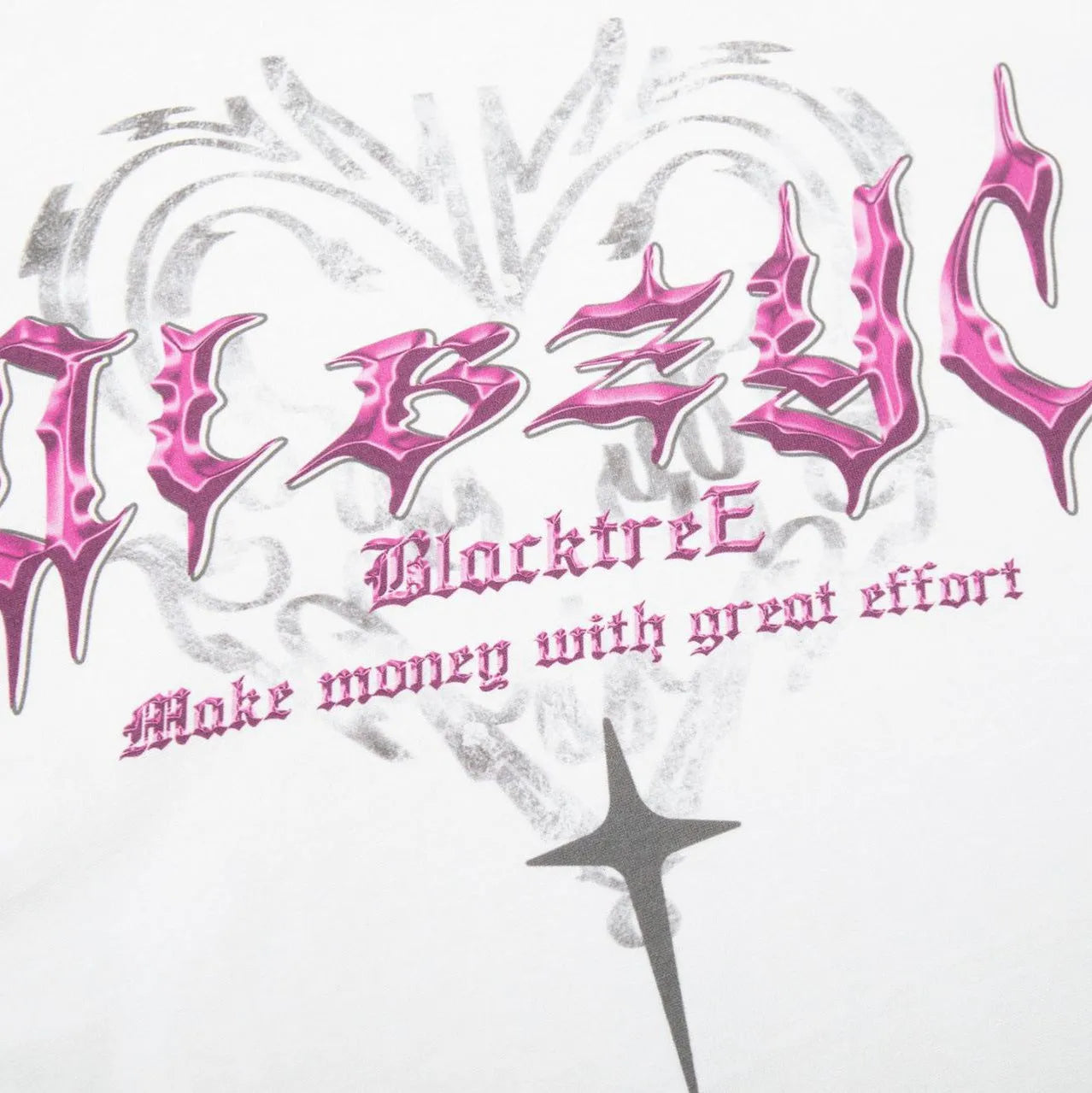 Man wearing a black loose-fit cotton t-shirt with a retro graphic print on the front.