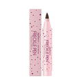 Close-up of a freckle pen with fine tip applicator in dark brown and light brown colour options.