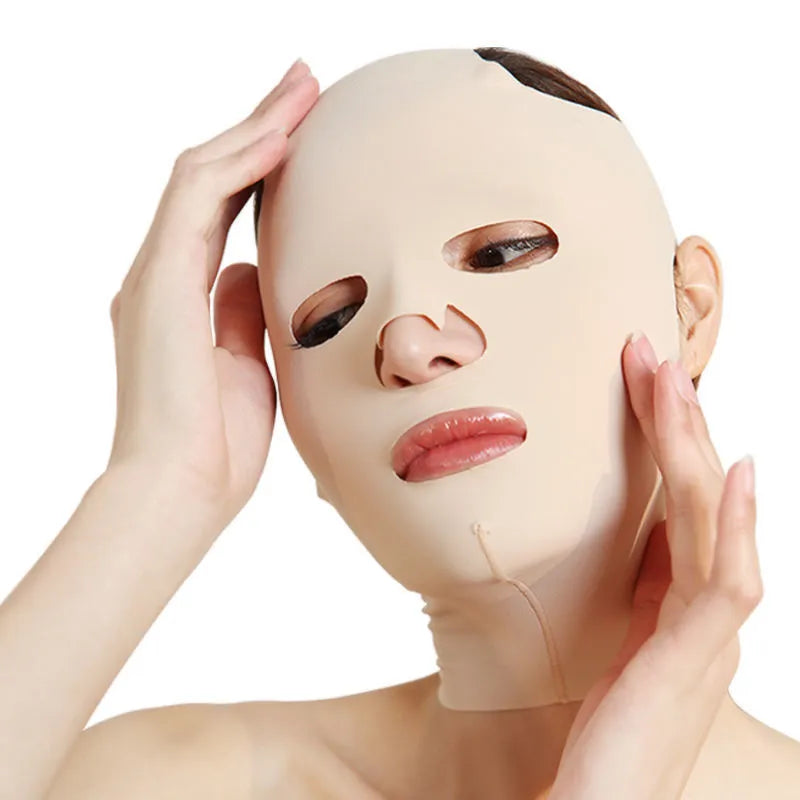 Full face carving mold beauty skin lifting headgear V face mask in skin tone colour